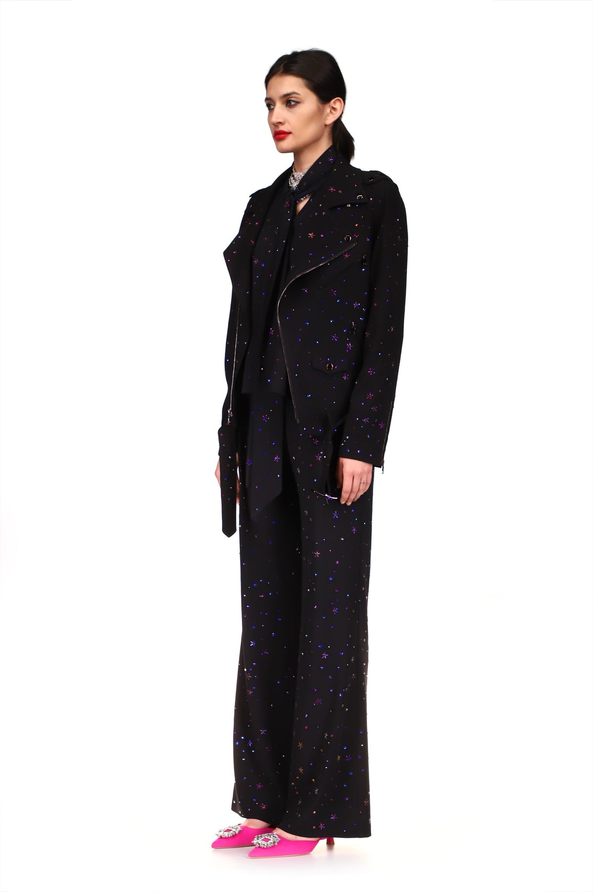 'INFINITE GALAXY' LONG MOTORCYCLE JACKET - BLAZERS - Libertine
