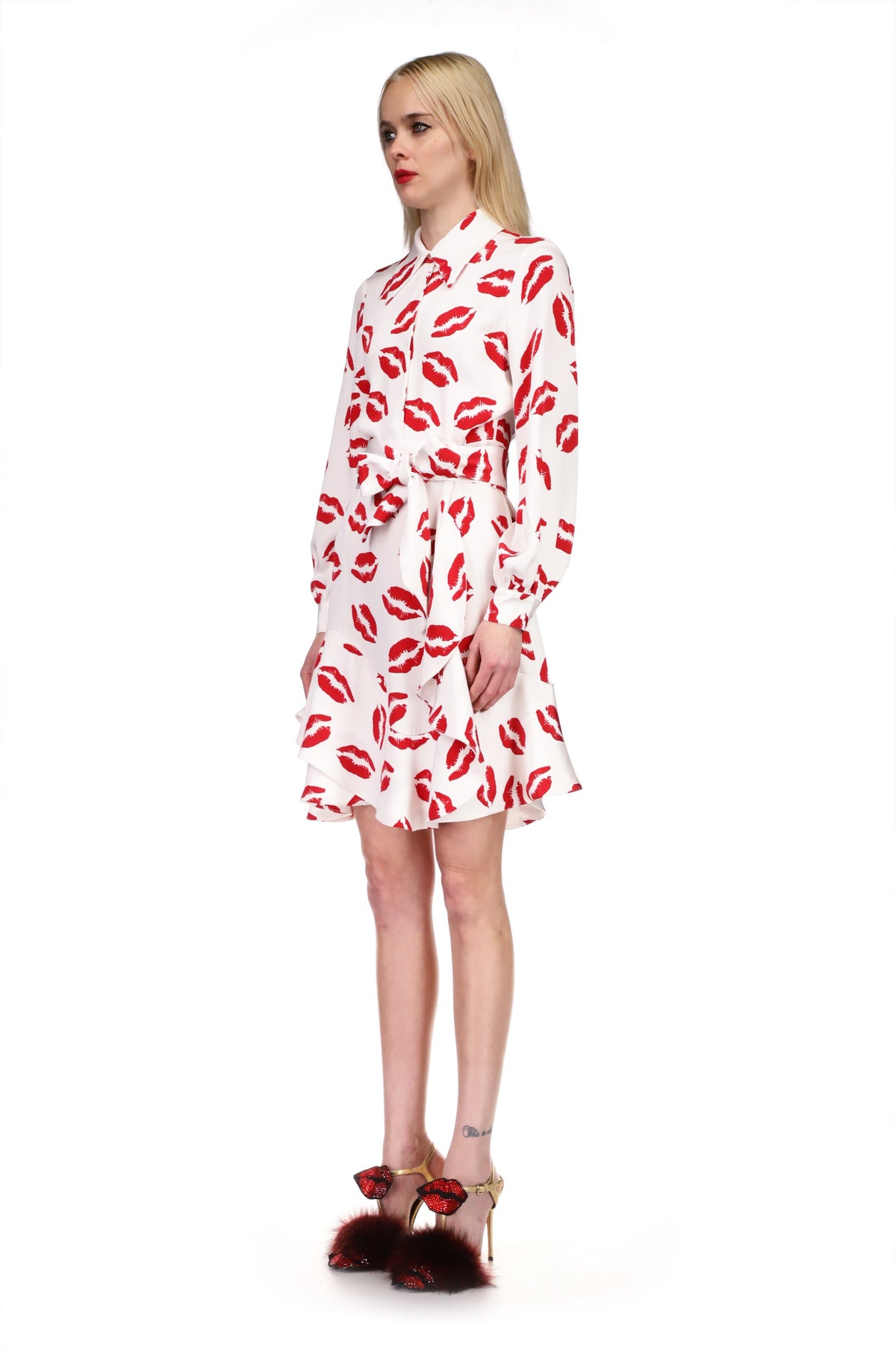 'BISOU' PRINT BELTED KATE DRESS - PANTS - Libertine