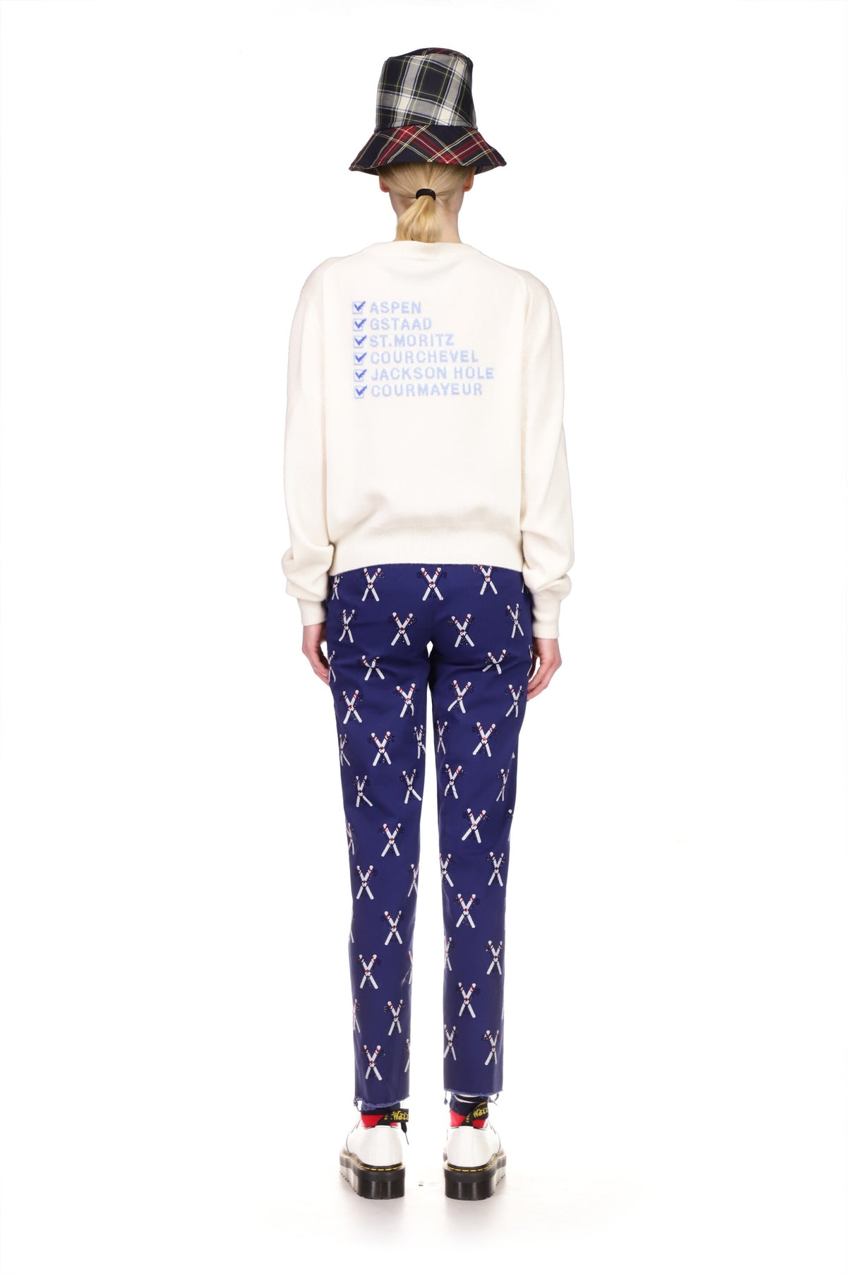'SKI JUMP' SHRUNKEN PULLOVER SWEATER WITH CRYSTALS - SWEATERS - Libertine