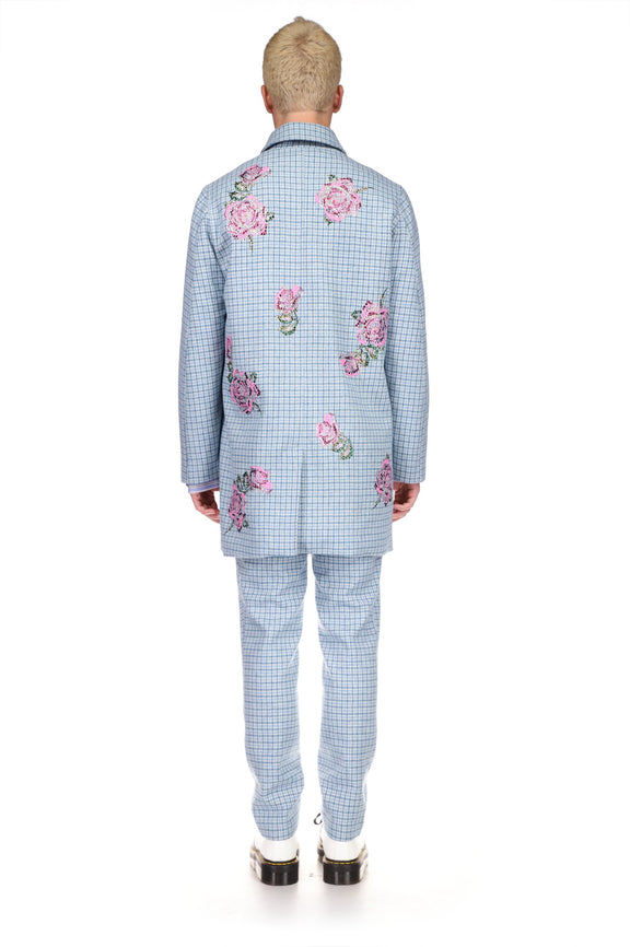 'PRINCE OF WHALES PINKY BLUE' MAC COAT - COATS - Libertine