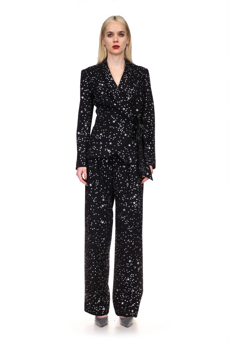 'LONGFELLOW'S LIGHT OF STARS' WRAP JACKET - BLAZERS - Libertine|https://cdn.shopify.com/videos/c/o/v/3eea332f2b904d45acf8857314d6f473.mp4