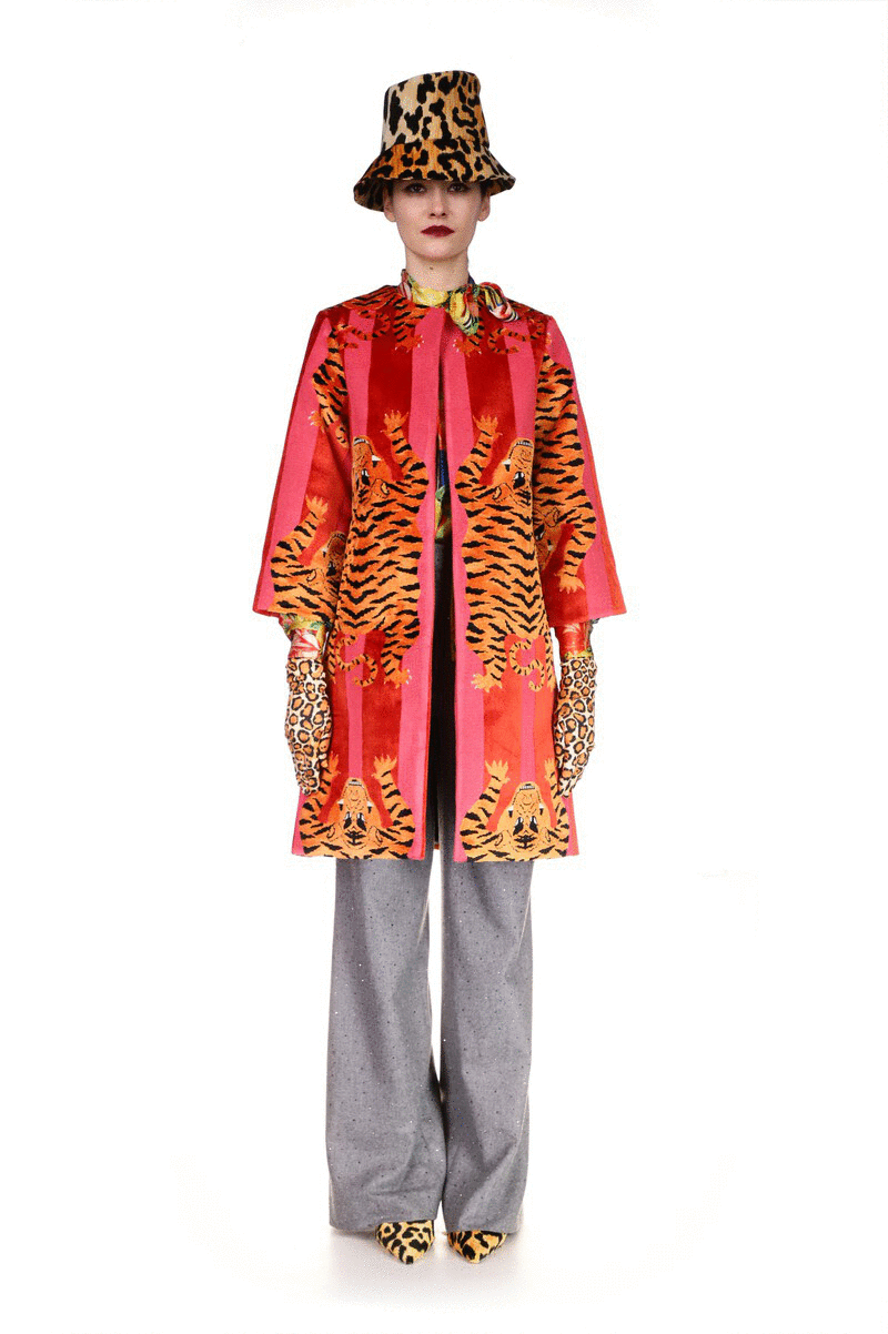 Jokhang Tiger a-line Coat - Women's Jackets & Coats - Libertine|https://cdn.shopify.com/videos/c/o/v/cb85d843f41a45c6b7a871507f91b5e5.mp4