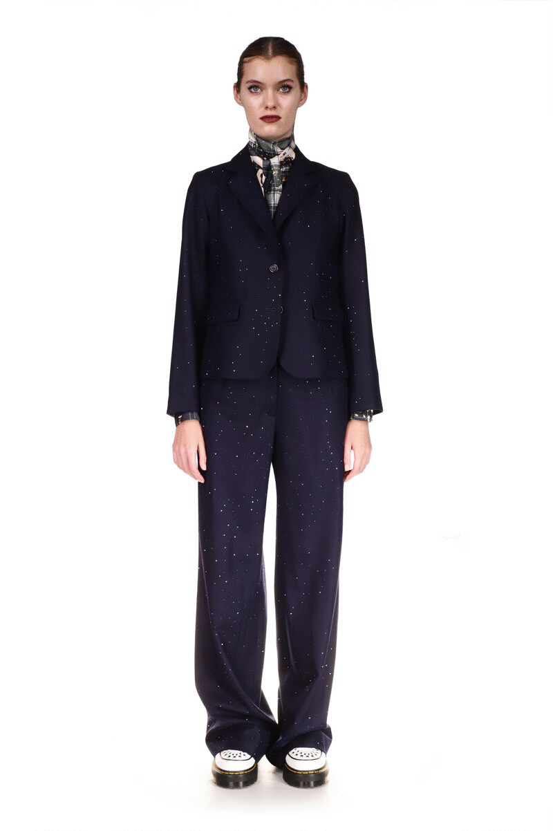 'STAR DUST' NAVY LONG SLEEVE SHORT JACKET - BLAZERS - Libertine|https://cdn.shopify.com/videos/c/o/v/792d51bf59274307b605afceb10aefd6.mp4